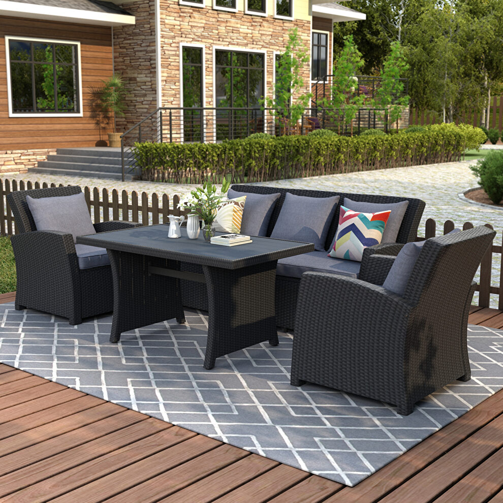 Ustyle outdoor patio furniture set 4-piece conversation set by La Spezia