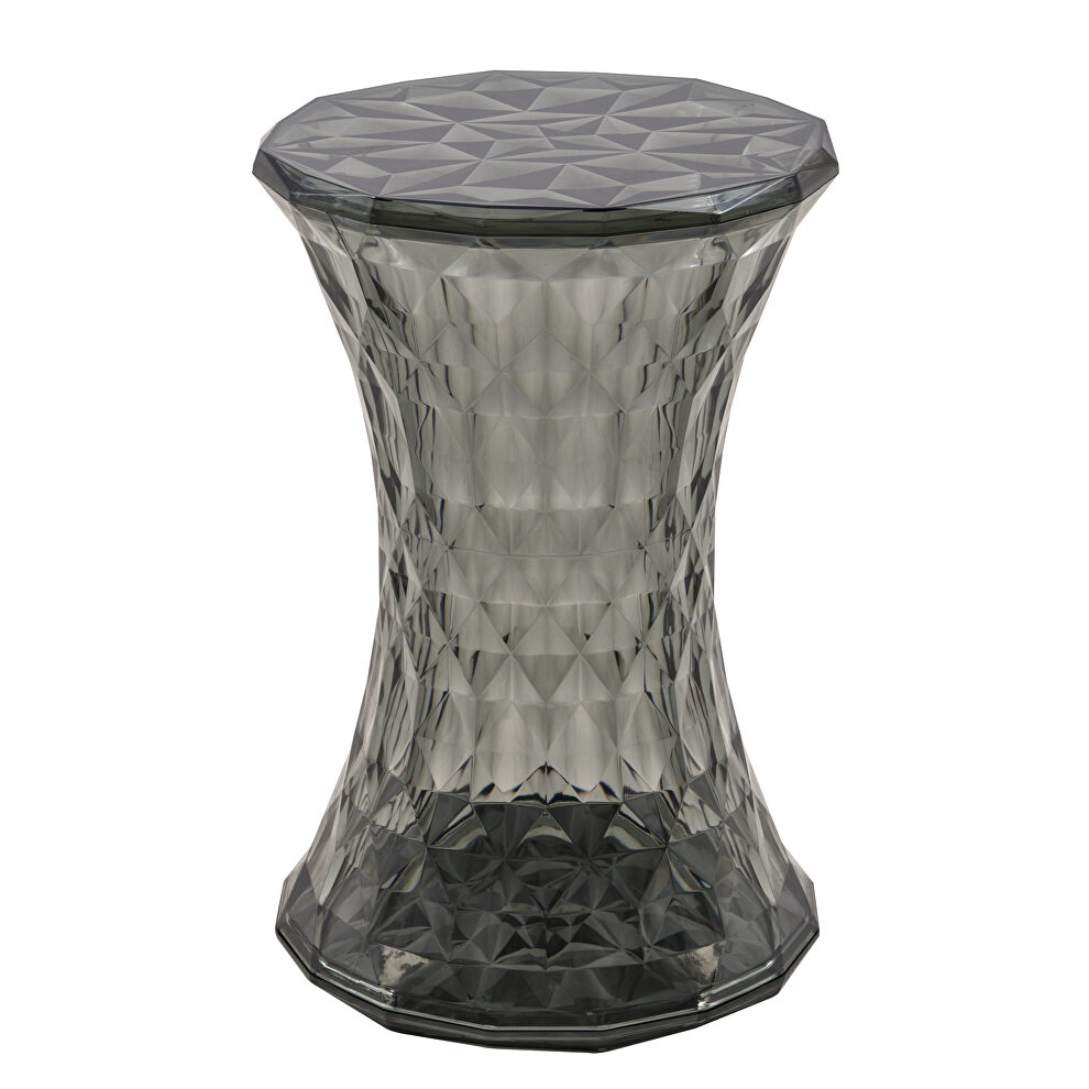 Transparent black sturdy plastic diamond-shaped design side table by Leisure Mod