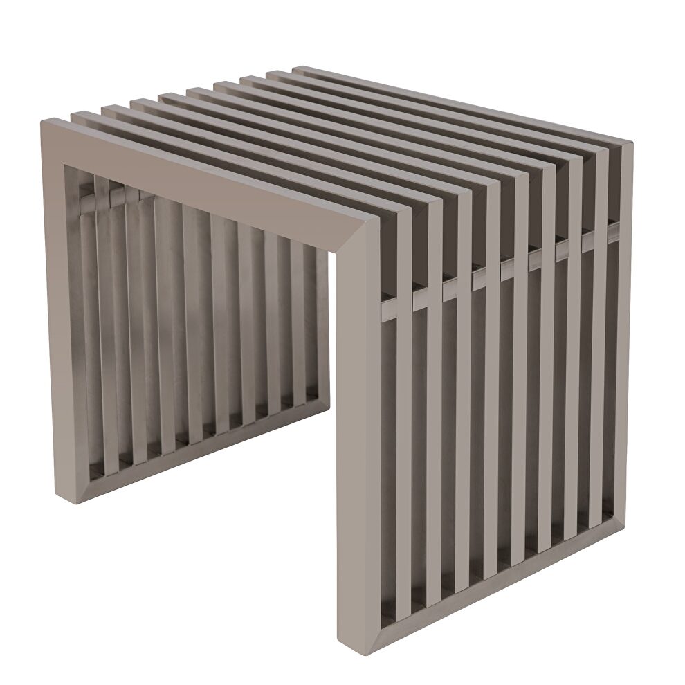 Brushed stainless steel finish bench by Leisure Mod