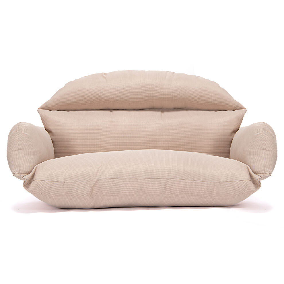 Beige finish hanging 2 person egg swing cushion by Leisure Mod