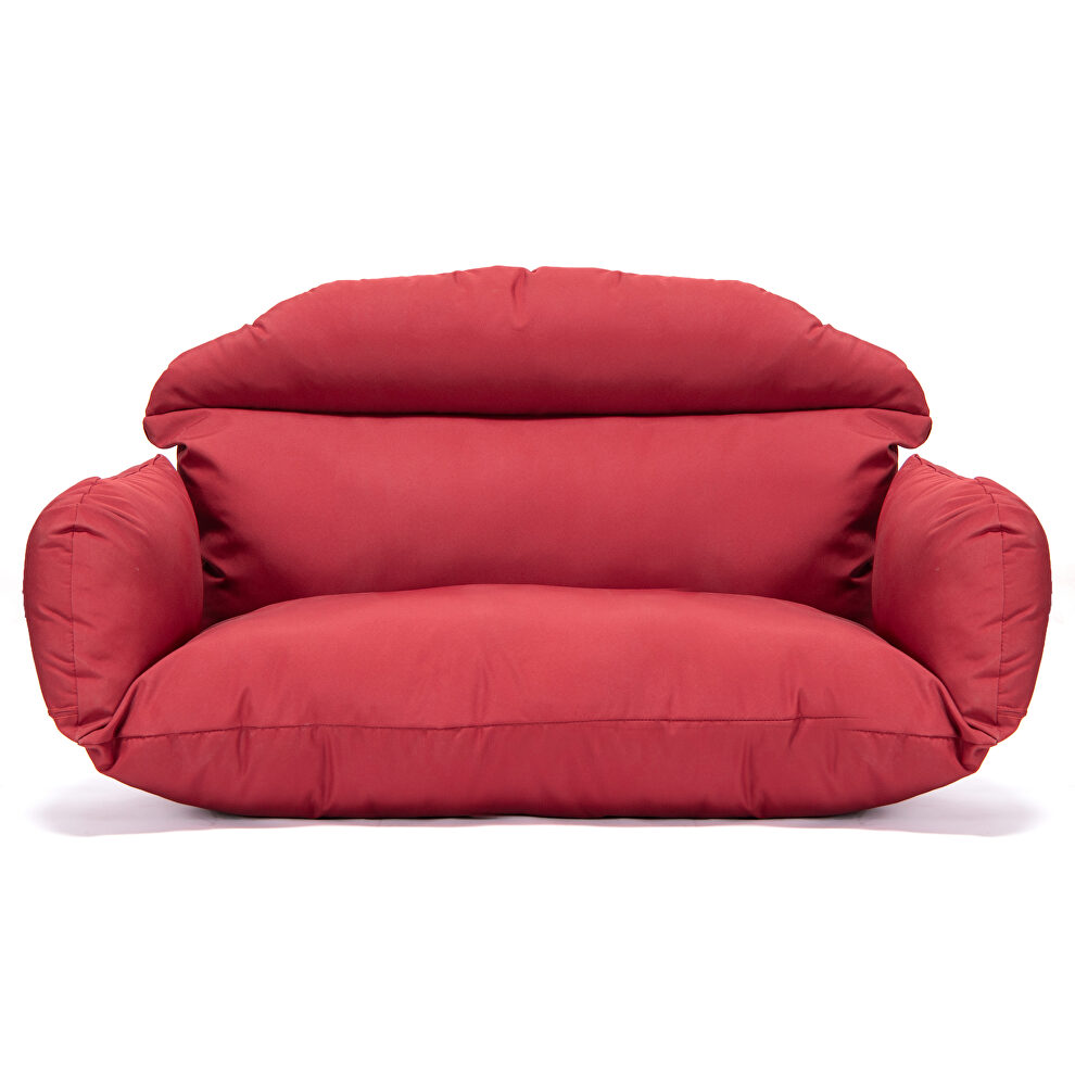 Red finish hanging 2 person egg swing cushion by Leisure Mod