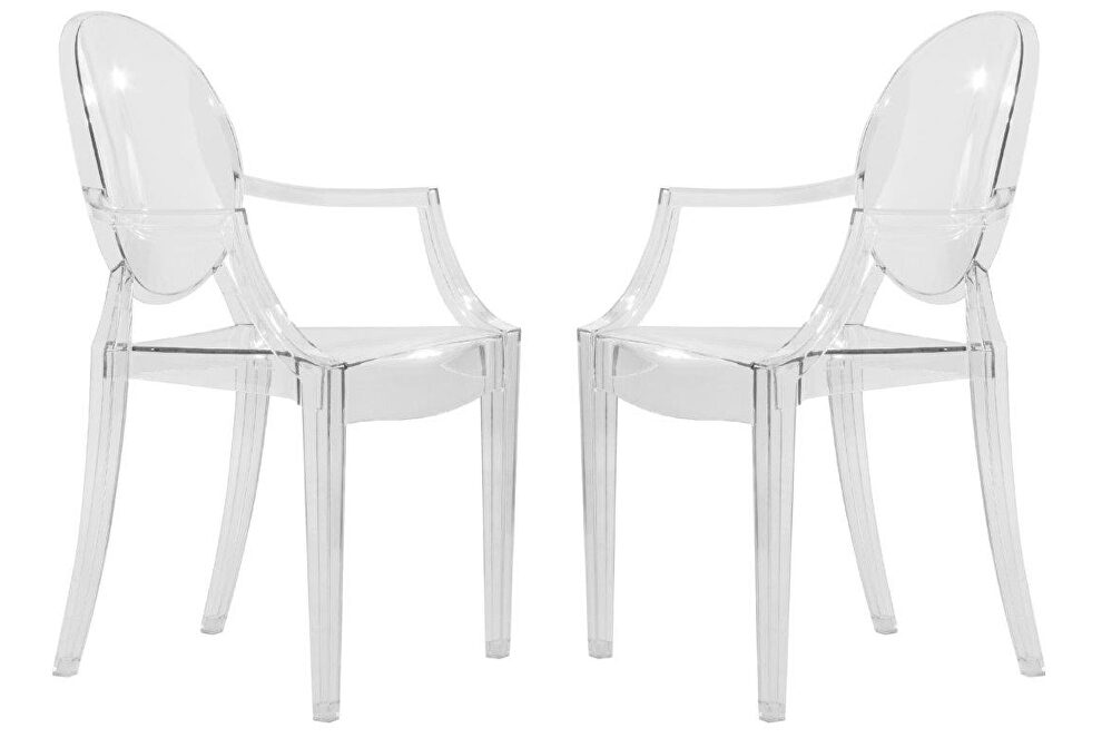 Clear acrylic modern chair/ set of 2 by Leisure Mod