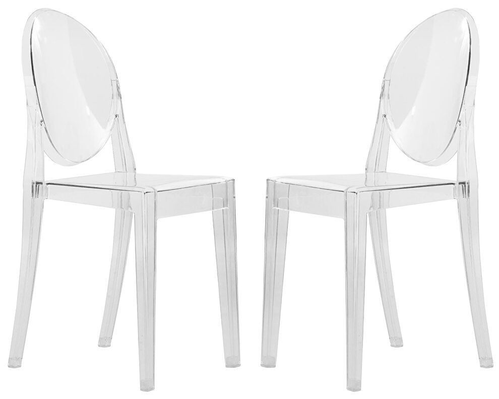 Transparent acrylic modern chair/ set of 2 by Leisure Mod