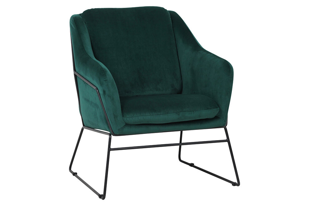 Emerald green soft velvet fabric chair by Leisure Mod