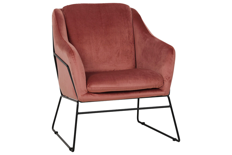 Royal rose soft velvet fabric chair by Leisure Mod