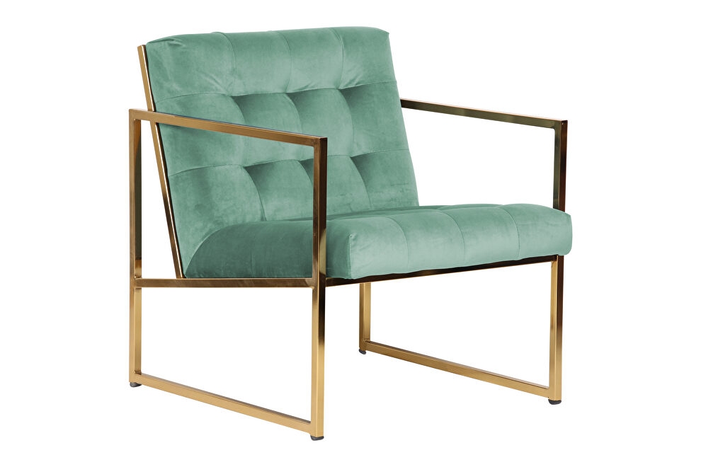 Turquoise velvet fabric chair by Leisure Mod