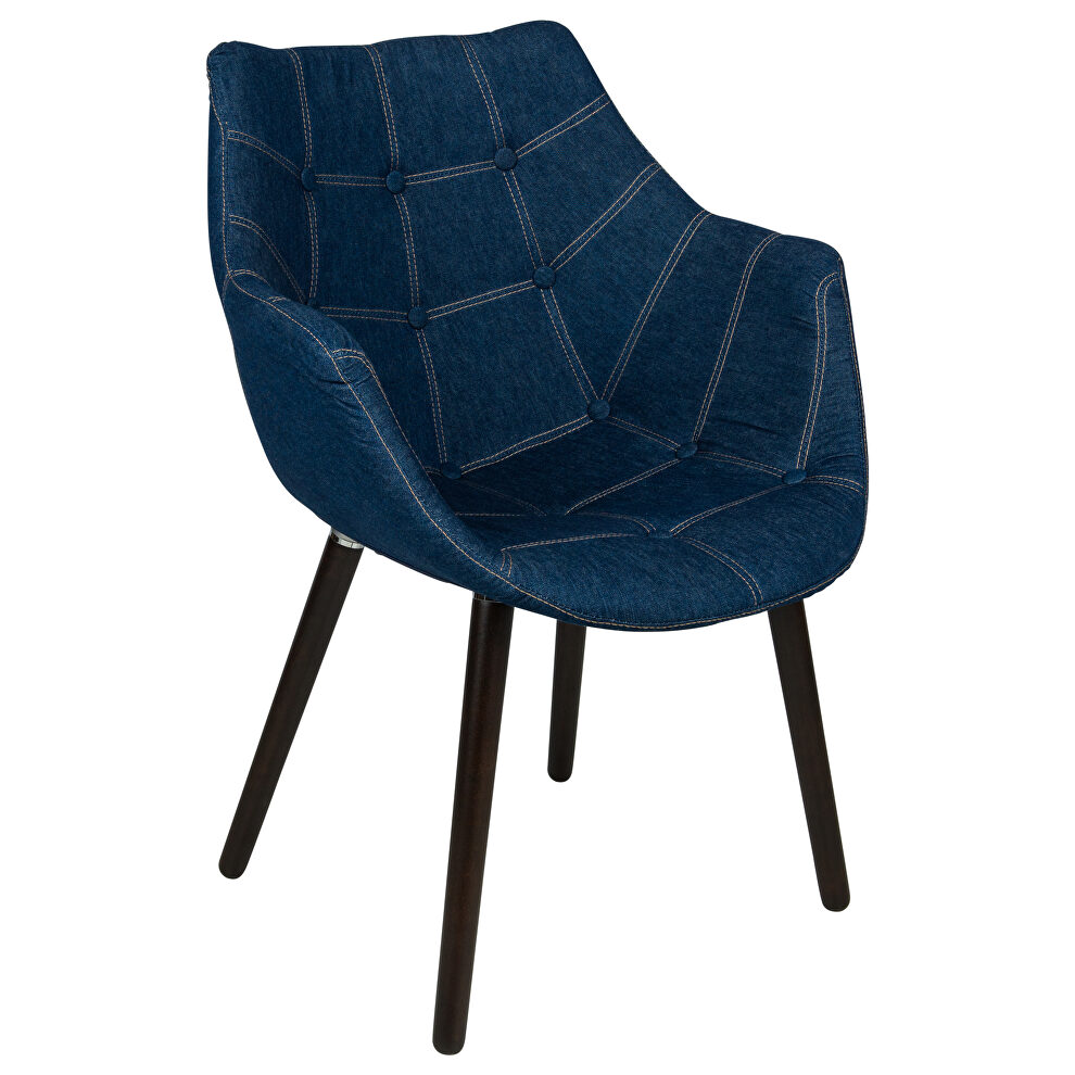 Modern tufted denim lounge accent chair by Leisure Mod
