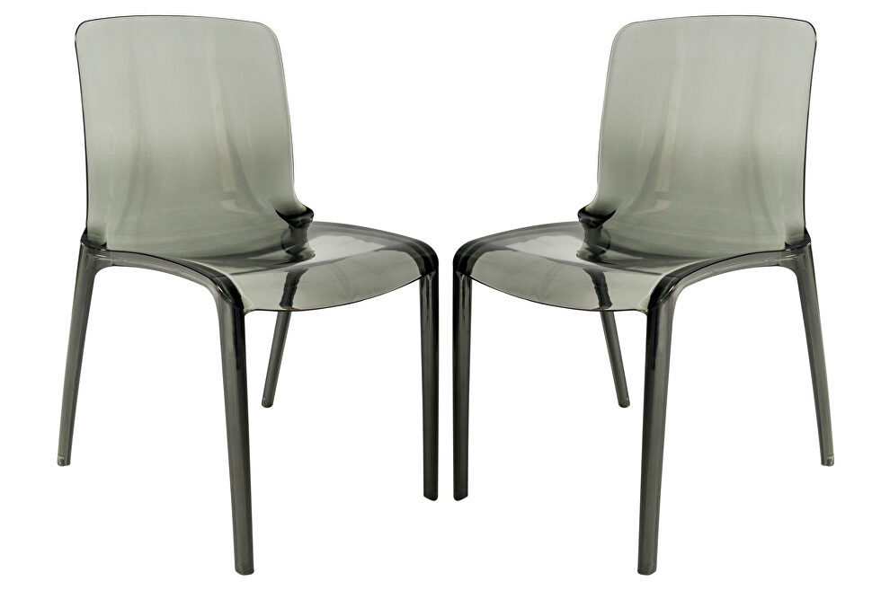 Black strong plastic material dining chair/ set of 2 by Leisure Mod