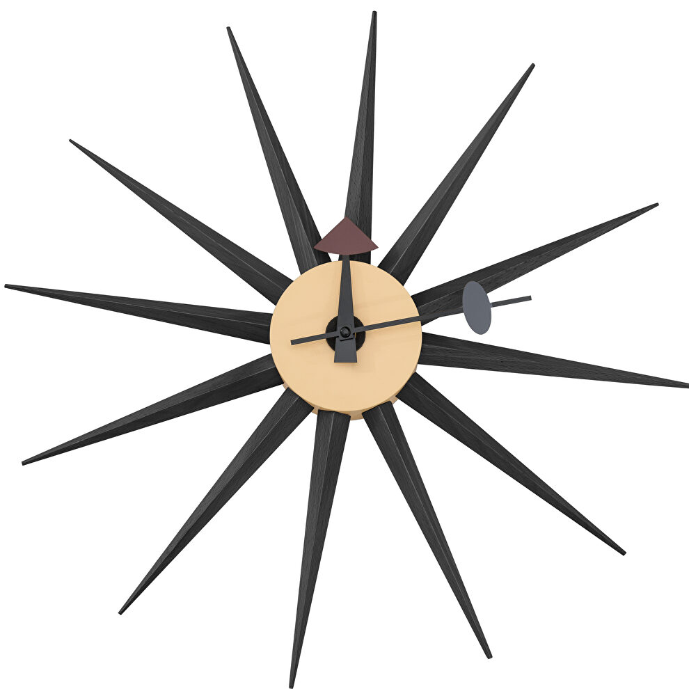 Black metal star silent non-ticking wall clock by Leisure Mod