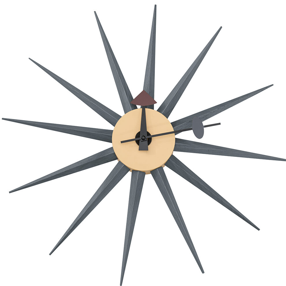 Dark gray metal star silent non-ticking wall clock by Leisure Mod