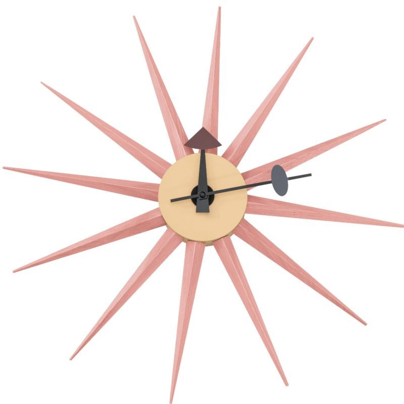Pink metal star silent non-ticking wall clock by Leisure Mod