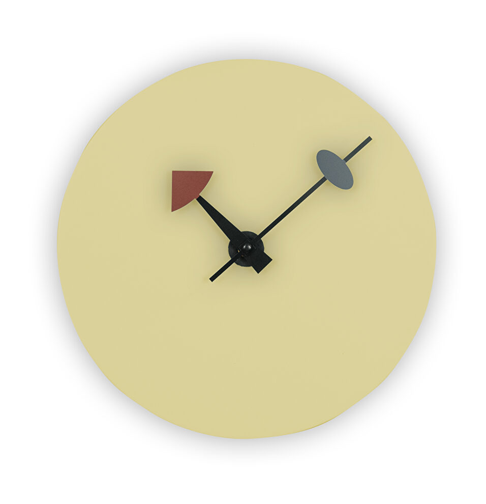 Cream finish round silent non-ticking modern wall clock by Leisure Mod