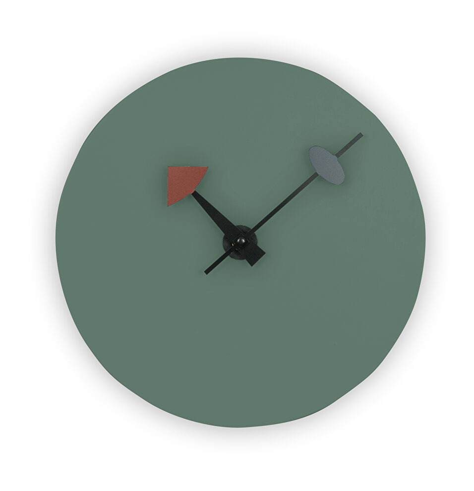 Ocean green finish round silent non-ticking modern wall clock by Leisure Mod
