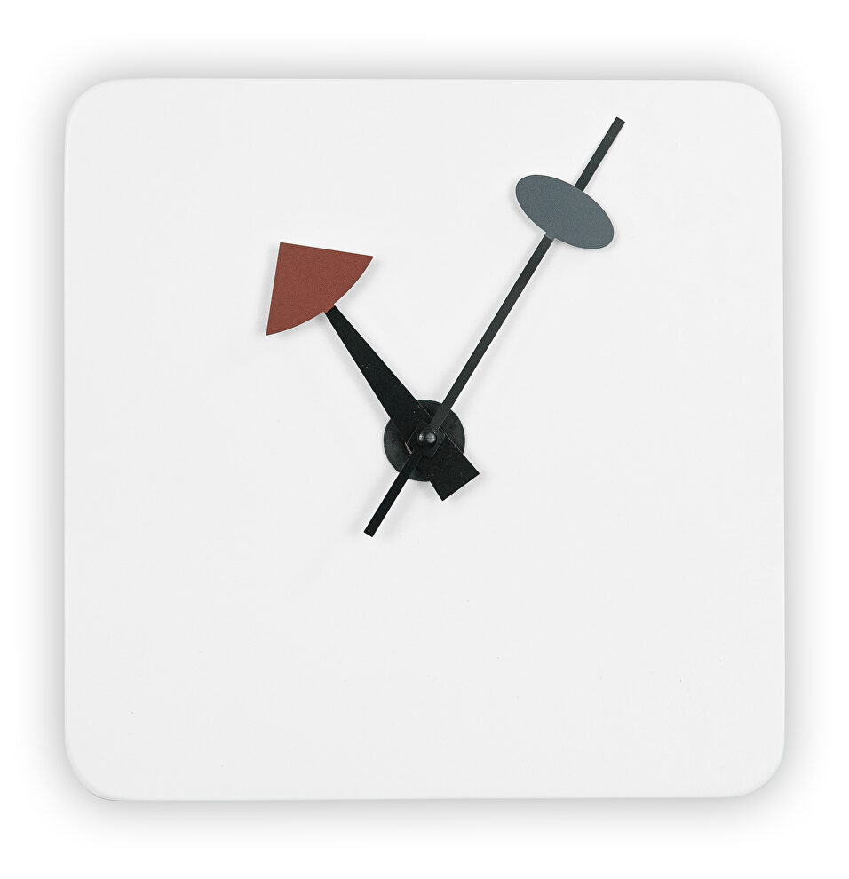 White square silent non-ticking modern wall clock by Leisure Mod