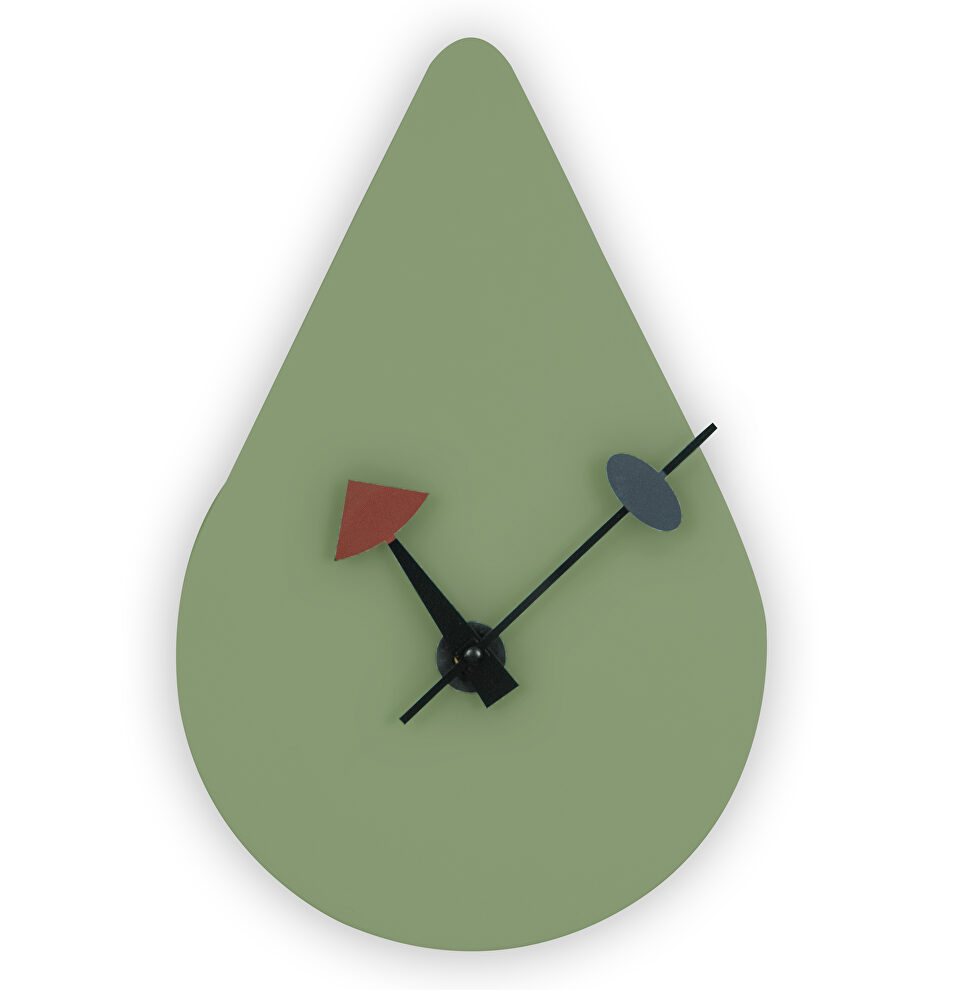 Mint finish tear-drop silent non-ticking modern wall clock by Leisure Mod