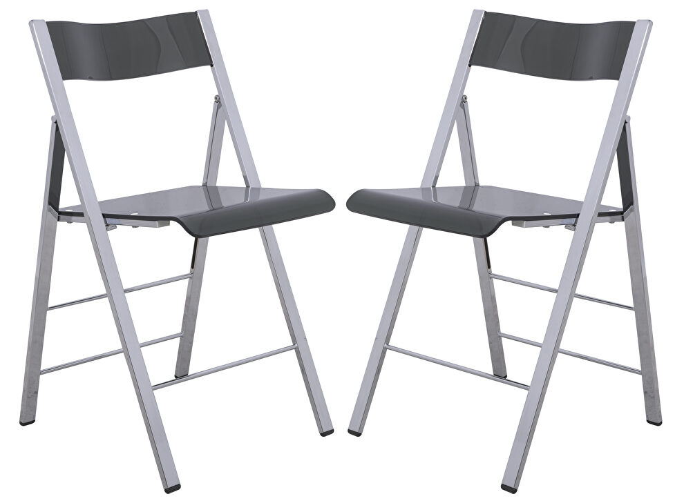 Transparent black acrylic seat and backrest dining chair/ set of 2 by Leisure Mod