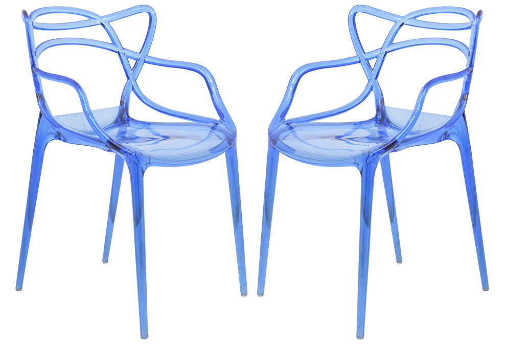 Blue high-quality plastic futuristic design chair/ set of 2 by Leisure Mod