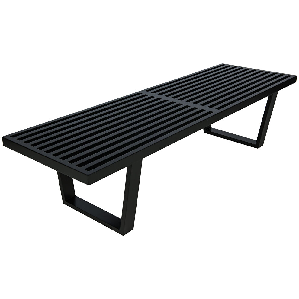 Black rubber wood frame bench by Leisure Mod