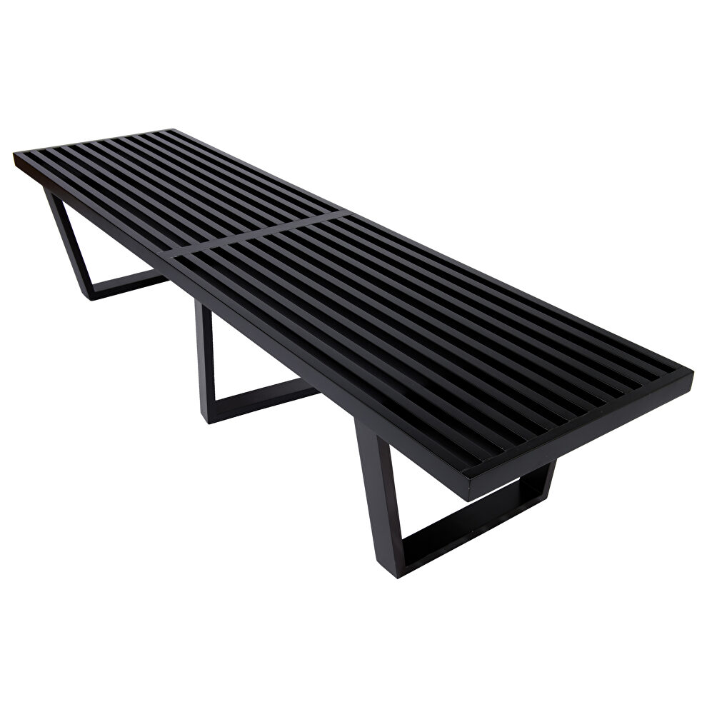 Black hardwood bench w/ wood black painted legs by Leisure Mod