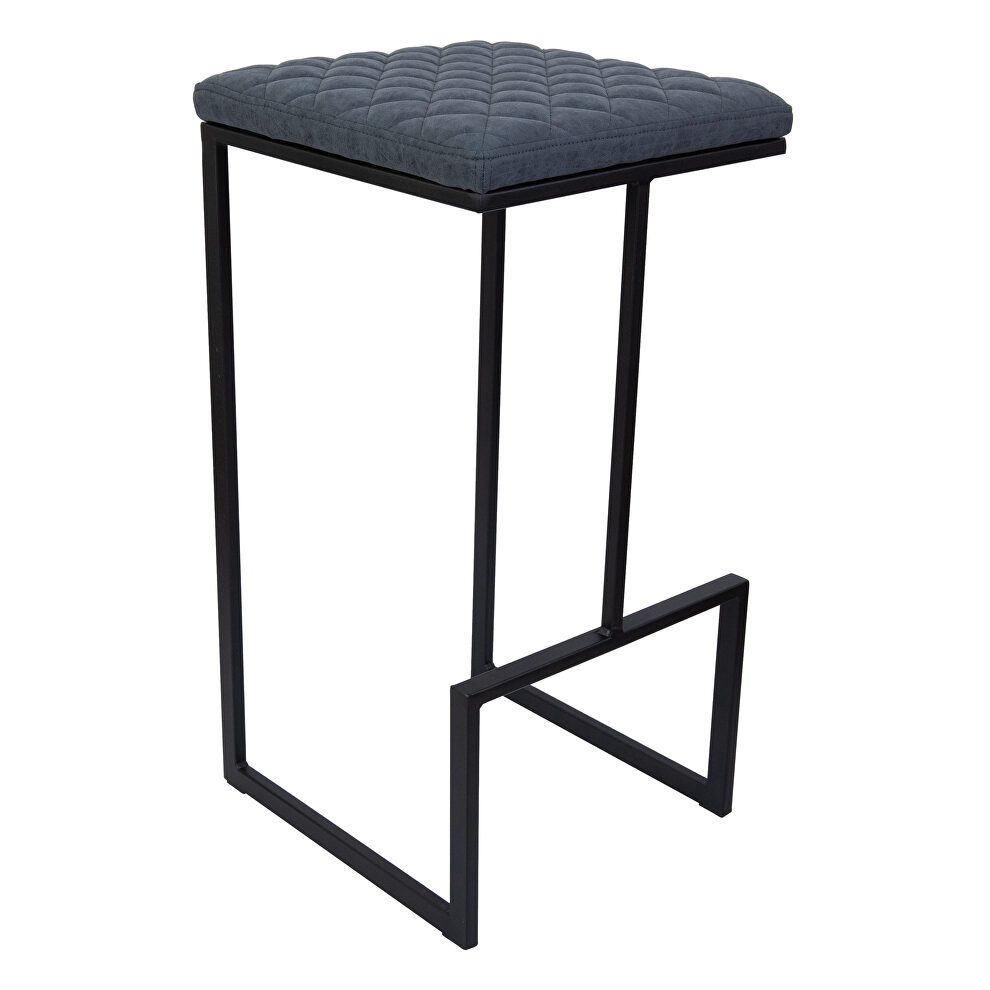Peacock blue pu and sturdy metal base bar height stool by Leisure Mod
