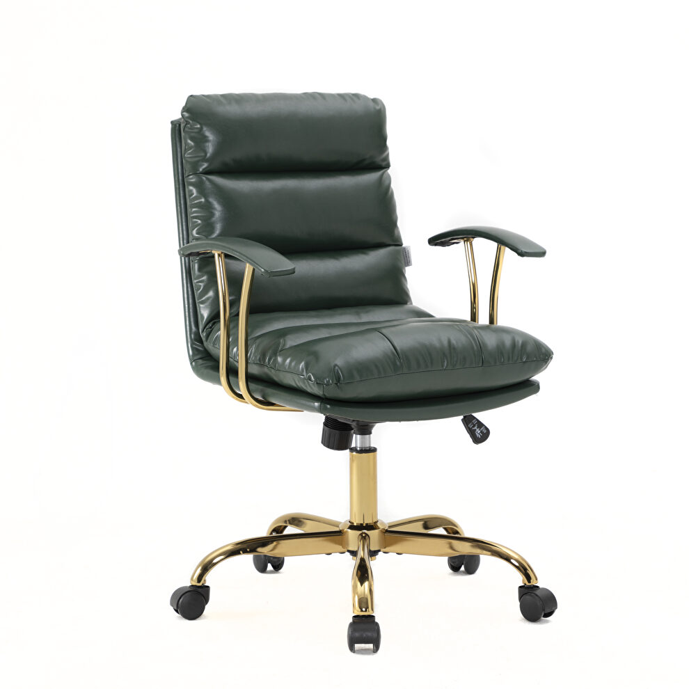 Pine green modern executive leather office chair by Leisure Mod