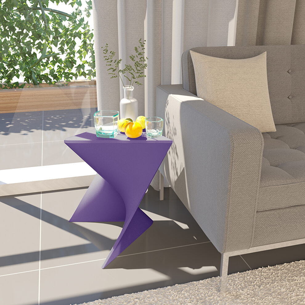 Purple sturdy plastic trendy side table by Leisure Mod