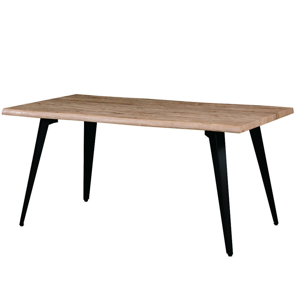 Butternut rectangular wooden top modern dining table by Leisure Mod