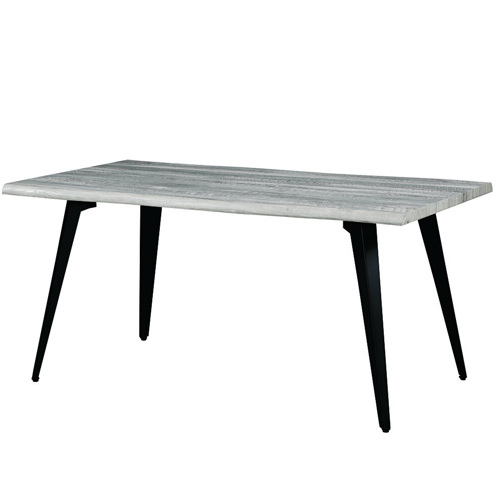 Sunbleached gray rectangular wooden top modern dining table by Leisure Mod