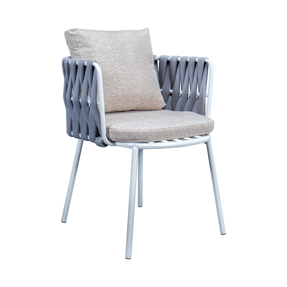 Light gray finish olefin rope outdoor chair by Leisure Mod