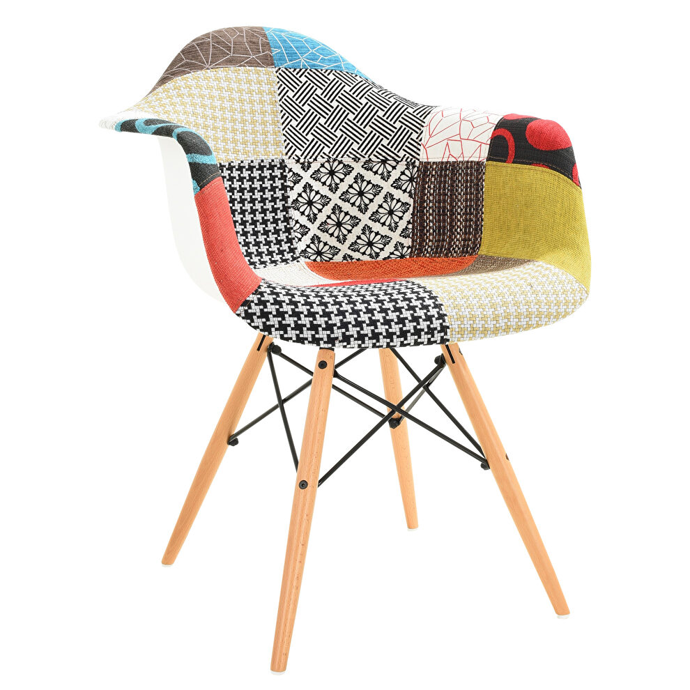 Multi-color polyester/ ash wood contemporary chair by Leisure Mod
