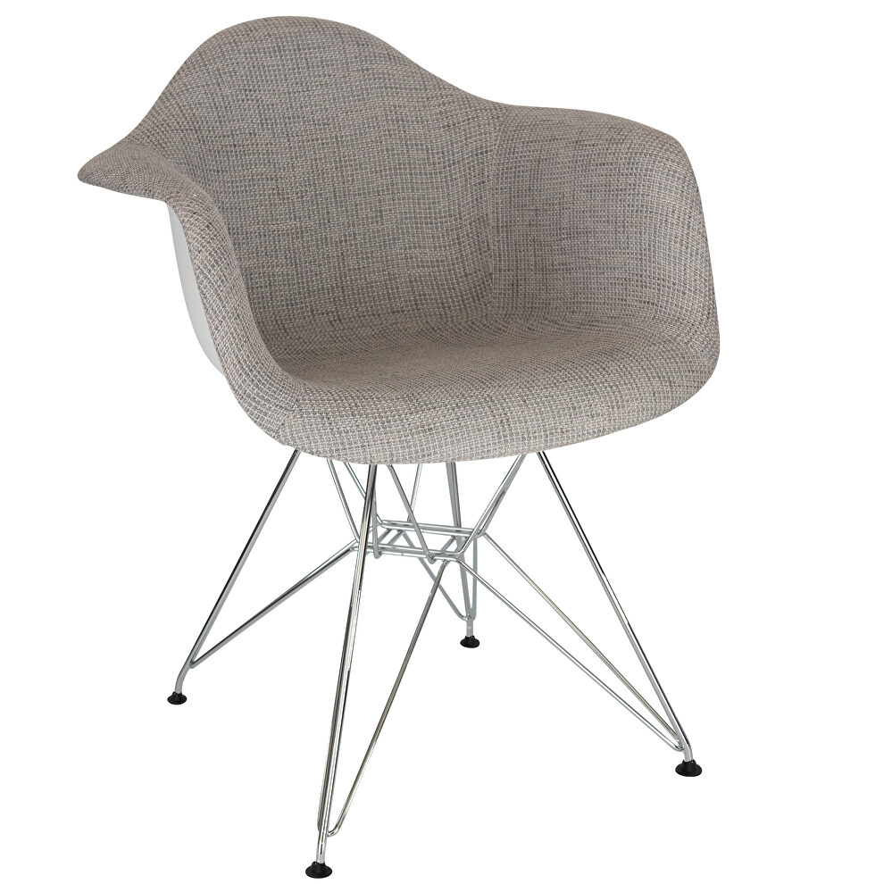 Gray polyester/ metal contemporary chair by Leisure Mod
