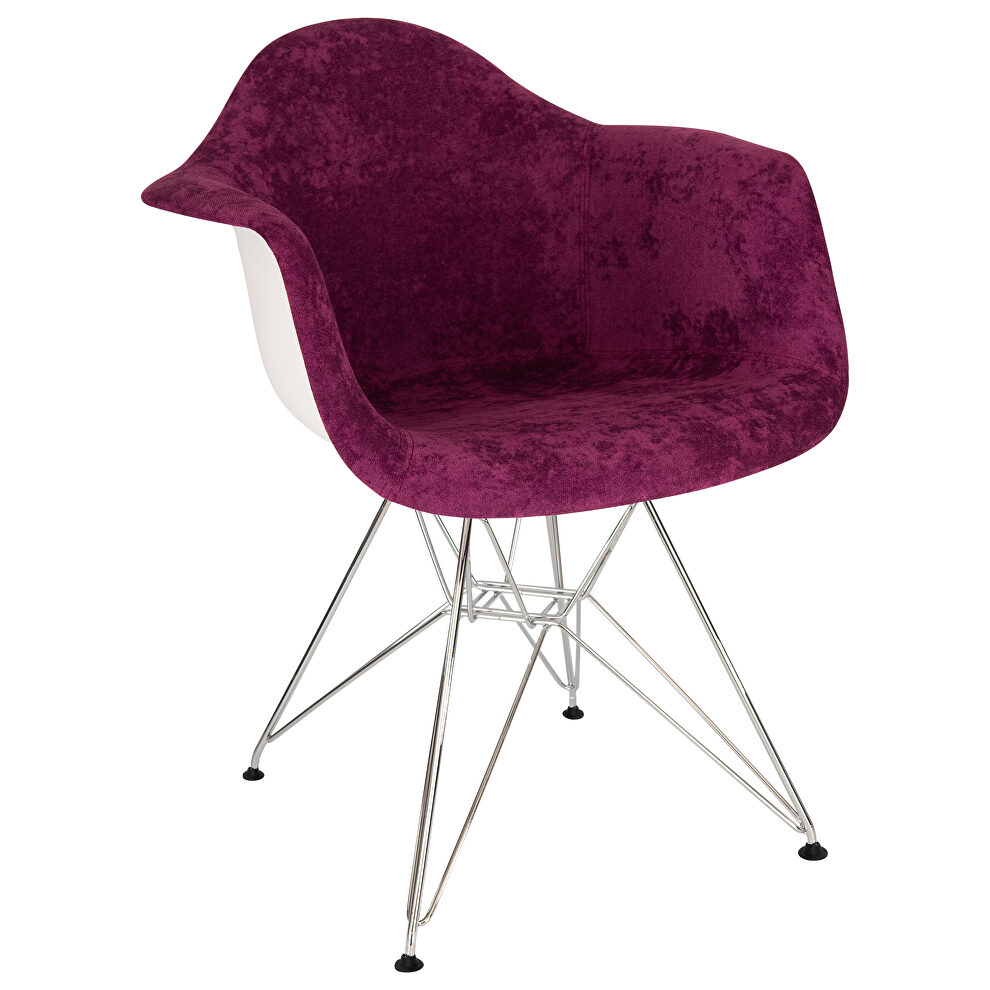 Purple velvet / metal legs chair by Leisure Mod