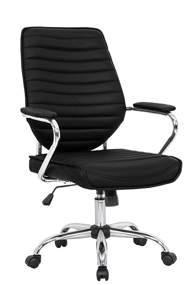 Black pu leather seat and back gas lift office chair by Leisure Mod