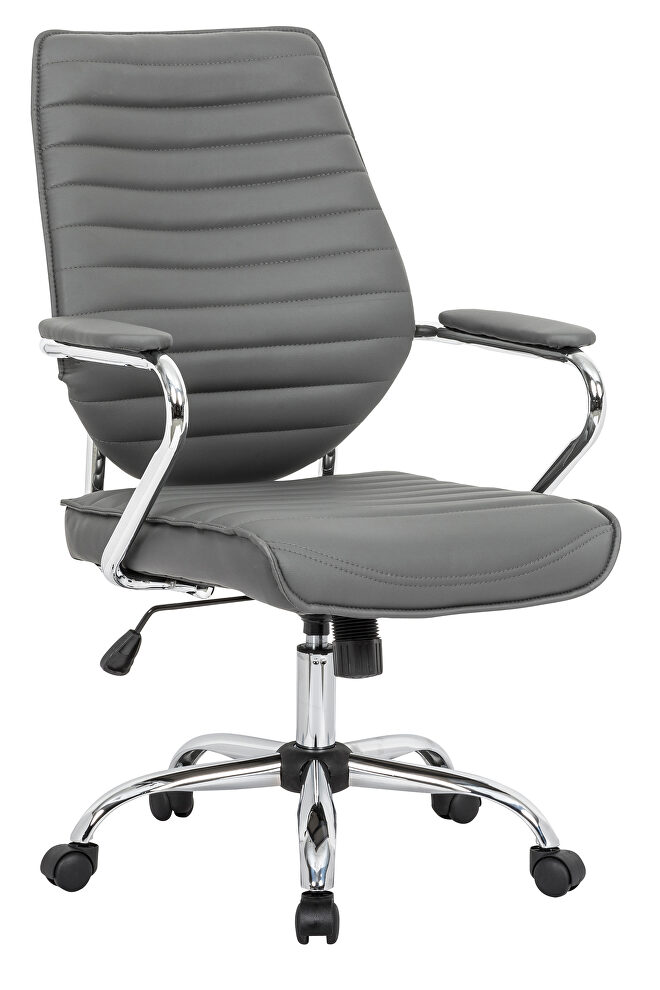Gray pu leather seat and back gas lift office chair by Leisure Mod