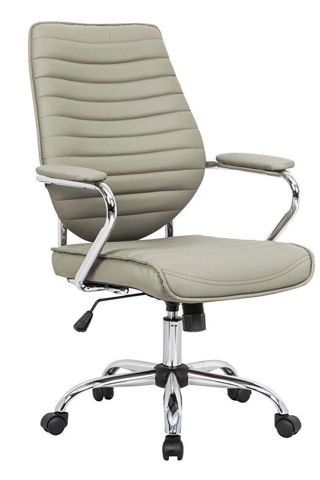 Tan pu leather seat and back gas lift office chair by Leisure Mod