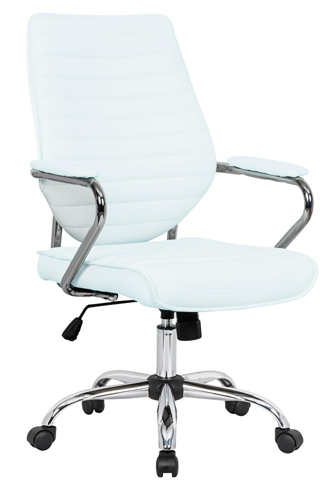 White pu leather seat and back gas lift office chair by Leisure Mod