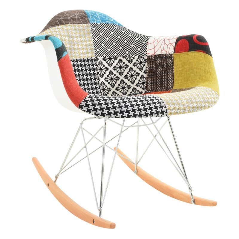 Multi-color polyester/ wood legs rocking chair by Leisure Mod