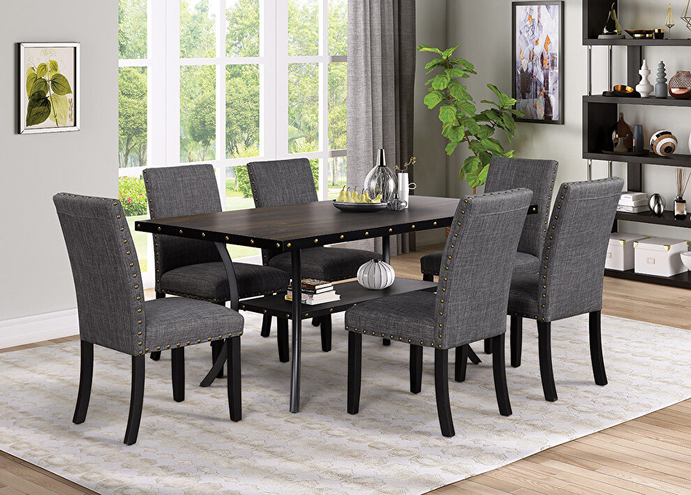 Industrial casual style table in charcoal by Mainline