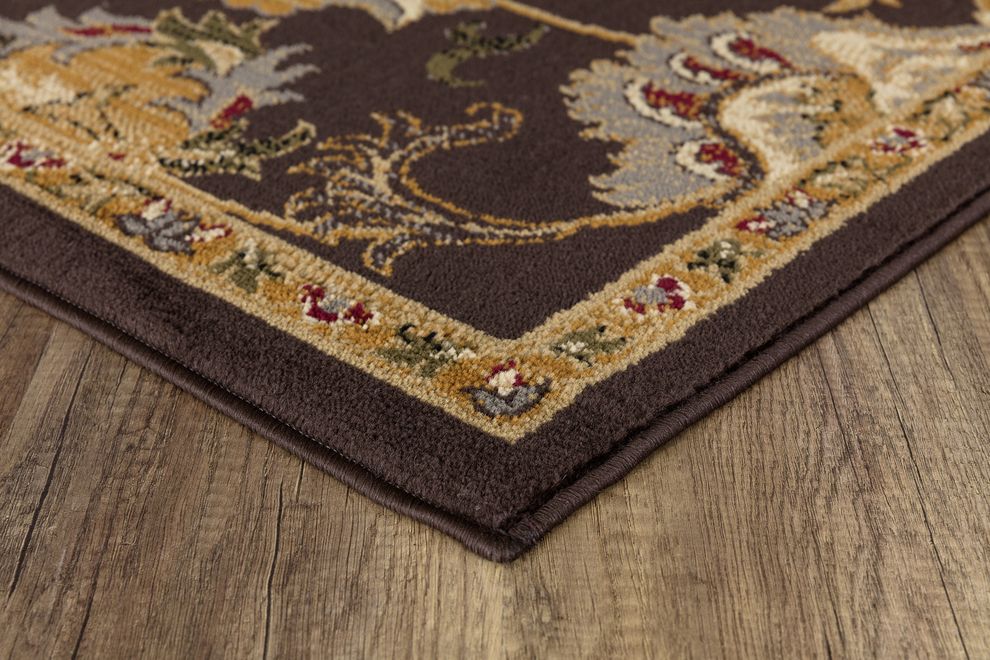 Crown 5'2 x 7'2 Traditional Medallion Brown area rug by Mod-Arte