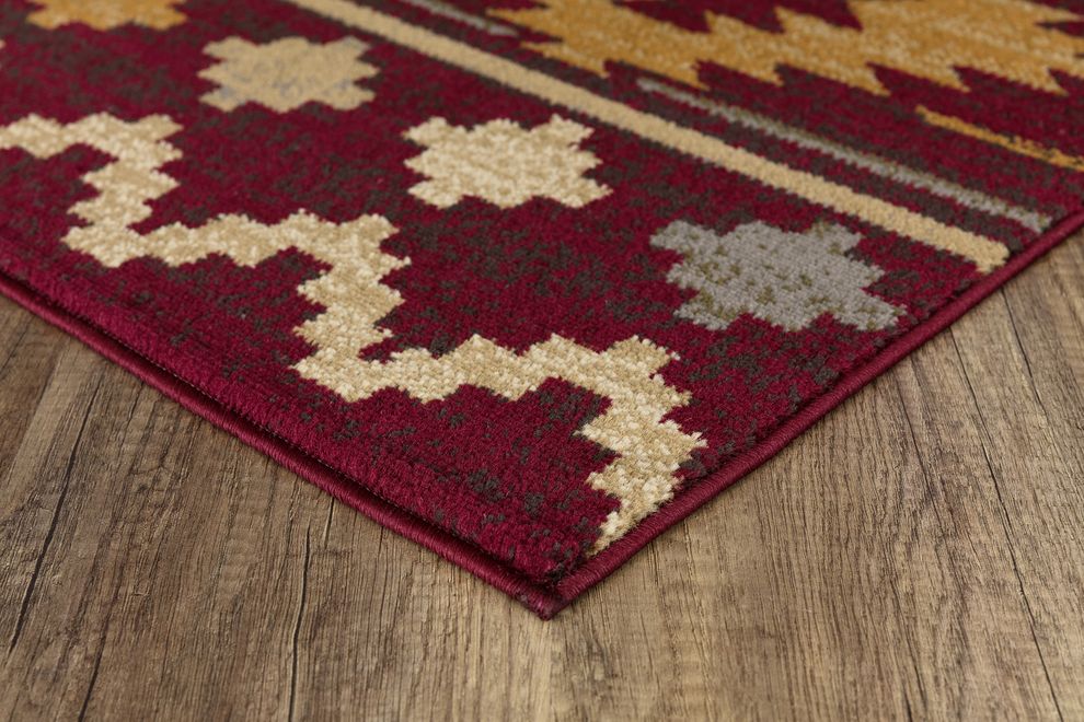 Crown 5'2 x 7'2 Traditional South Western Red area rug by Mod-Arte