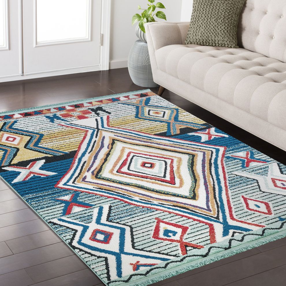 3'9 x 5'2 Modern Moroccan Multi area rug by Mod-Arte