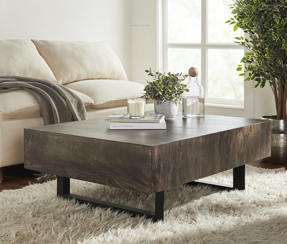 Olive glide coffee table with sliding top by Mod-Arte