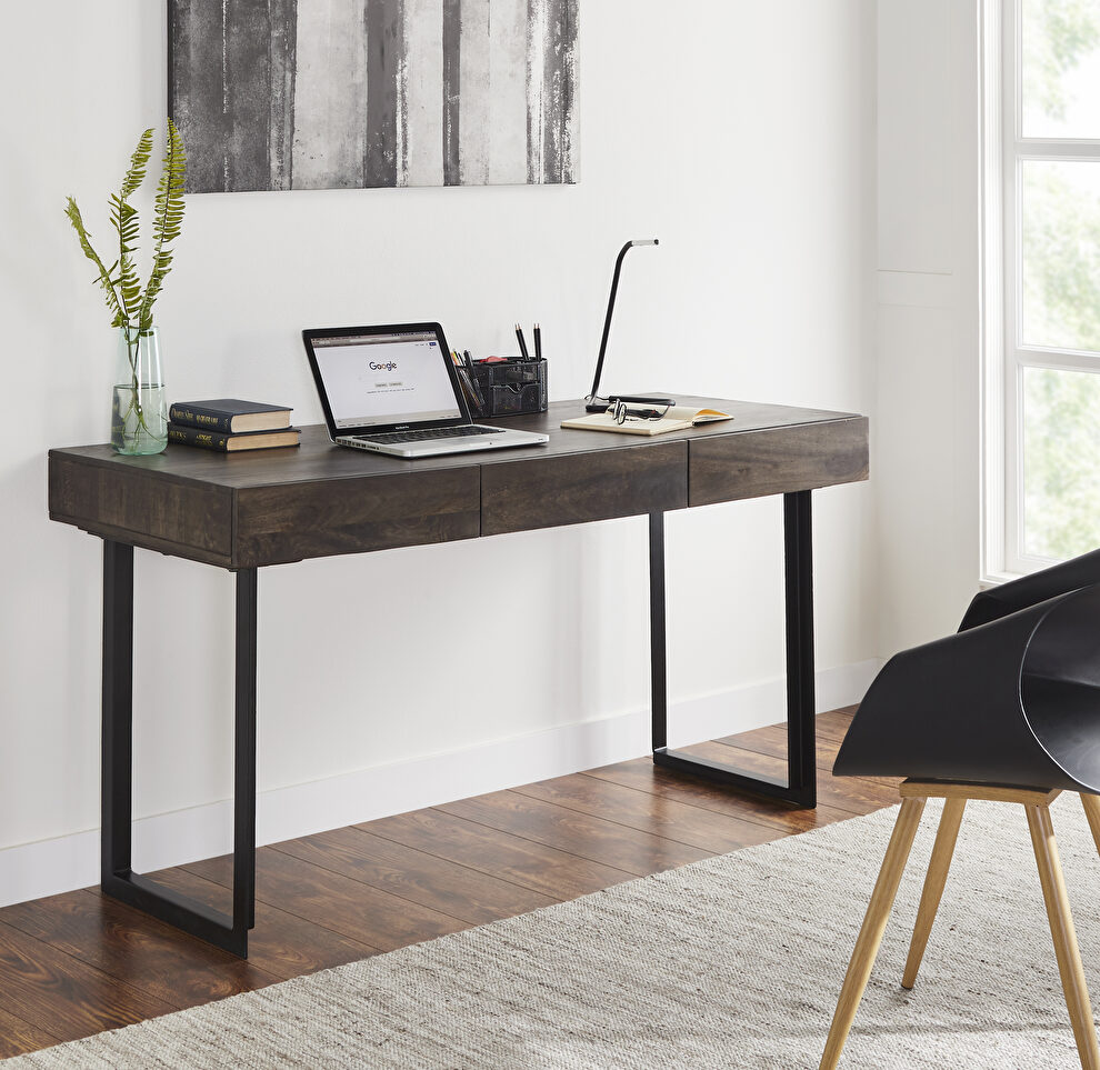 Modern office computer desk in olive by Mod-Arte
