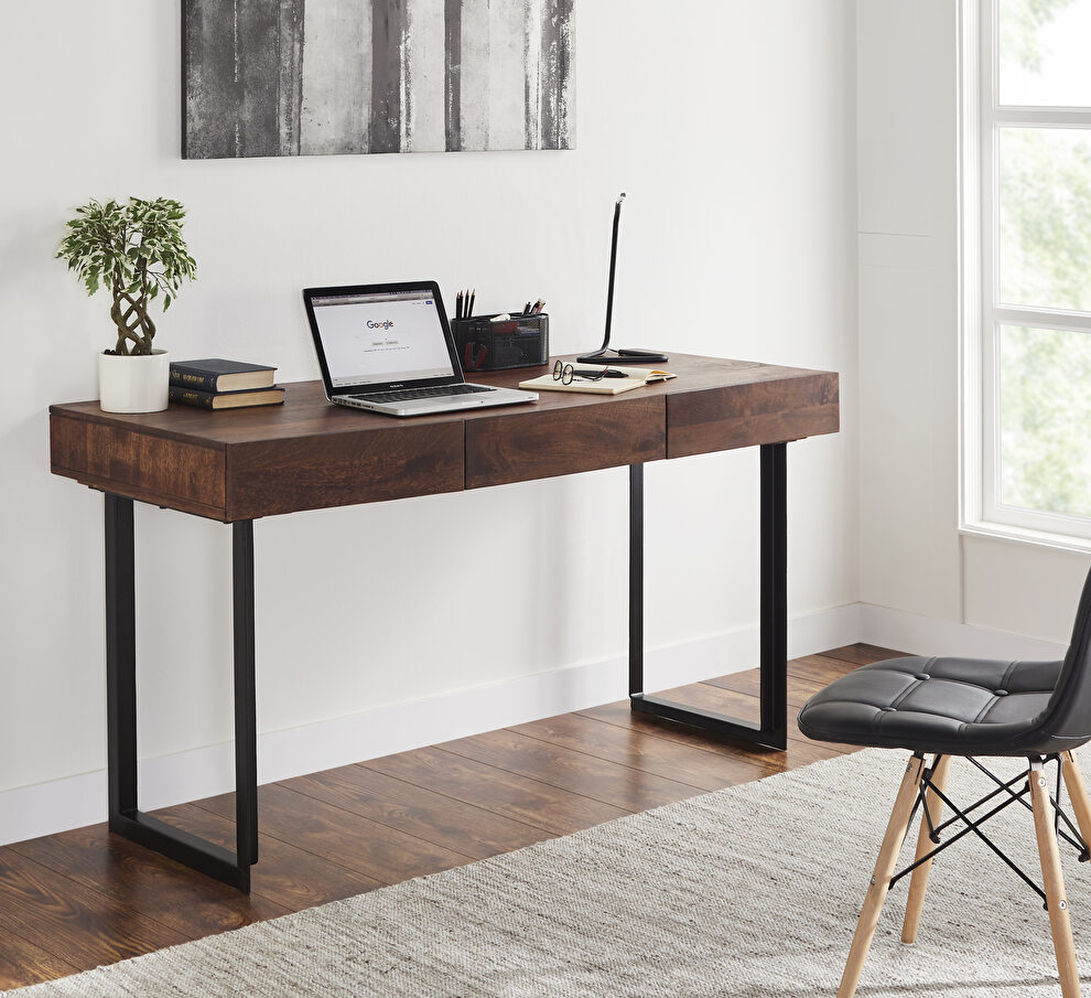 Modern office computer desk in walnut/gray by Mod-Arte