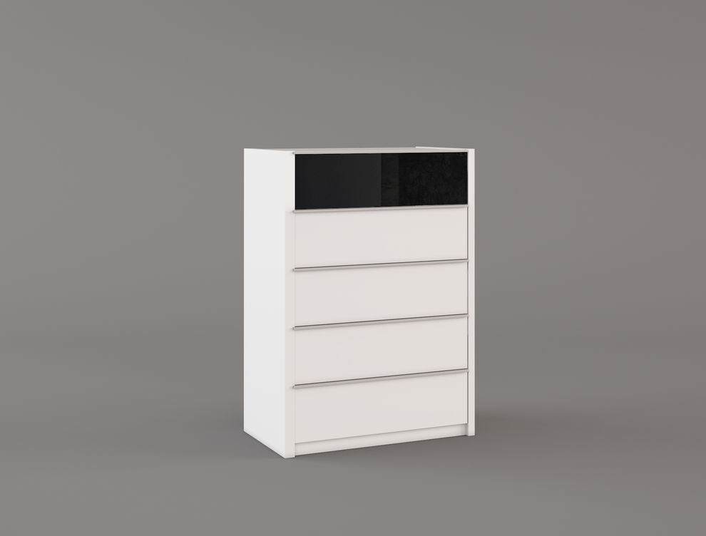 Glossy / Matte white European style chest by Mod-Arte