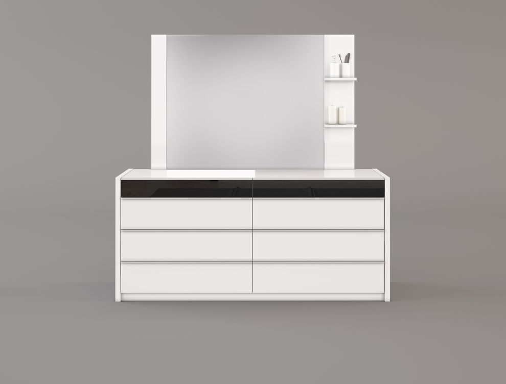 Glossy / Matte white European style dresser by Mod-Arte
