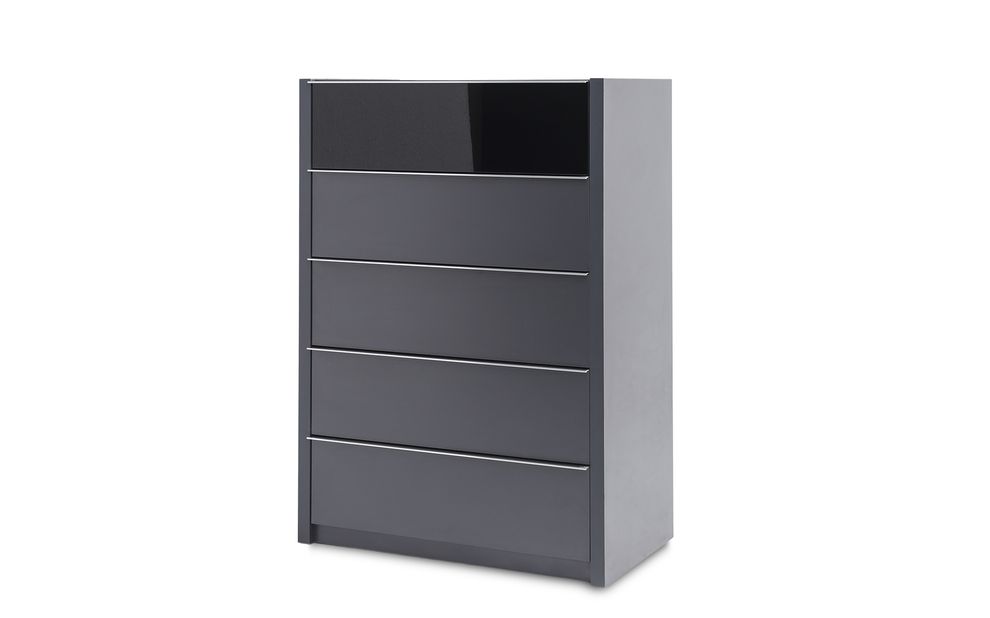 Glossy / Matte gray European style chest by Mod-Arte