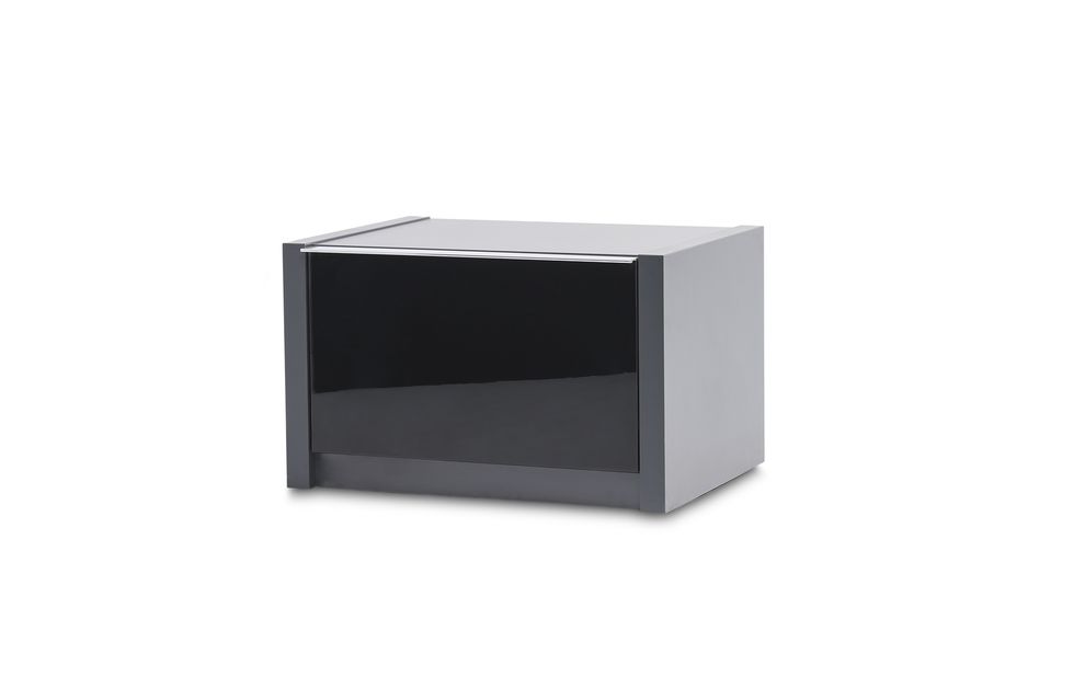 Glossy / Matte gray European style nightstand by Mod-Arte