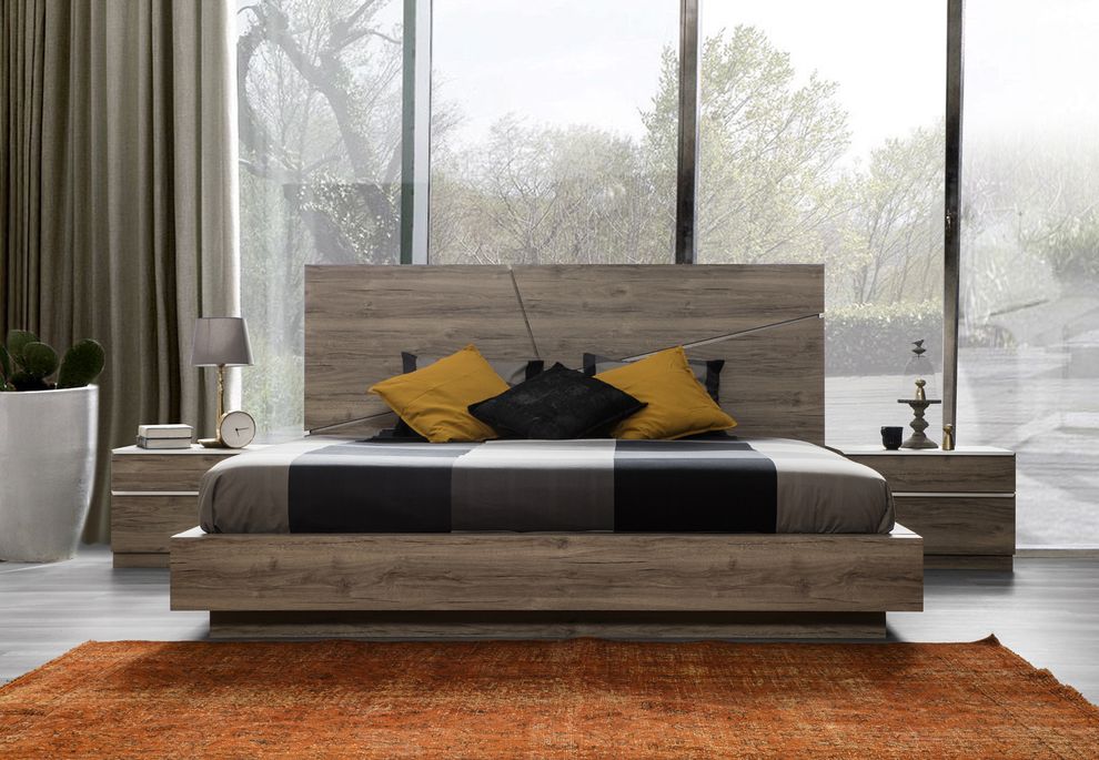 Modern two-tone brown European king bed by Mod-Arte