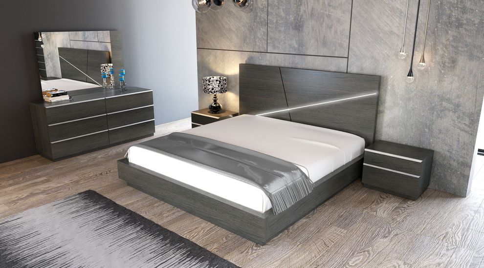 Modern gray European platform bed by Mod-Arte